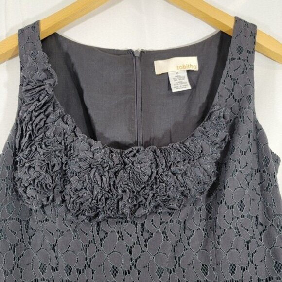 Tabitha Dress Size 6 Womens‎ Lacy Round Neckline Sleeveless Lined Cotton Blend - Picture 2 of 9
